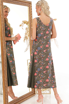 Платье без рукавов с шифоновыми клиньями