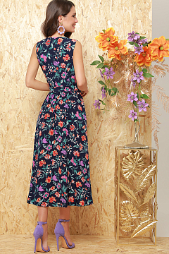 Платье запашное с цветочным принтом