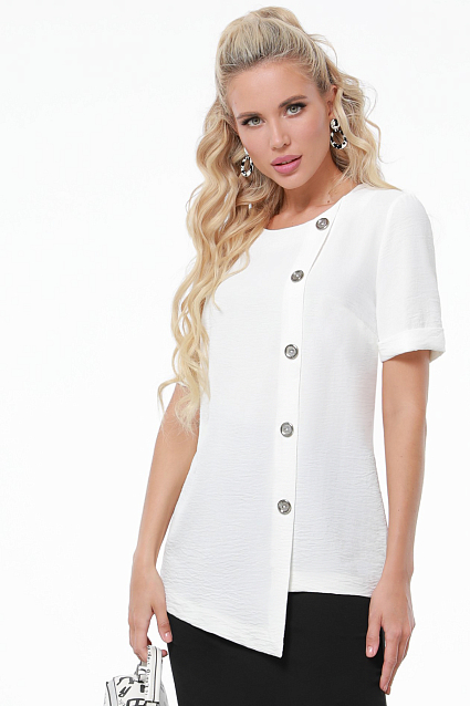 Блузка белого цвета с эффектом крэш
