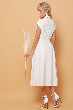 Платье-рубашка белое с воротником