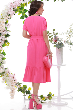 Платье розовое с запахом