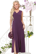 Платье фиолетовое макси с разрезами
