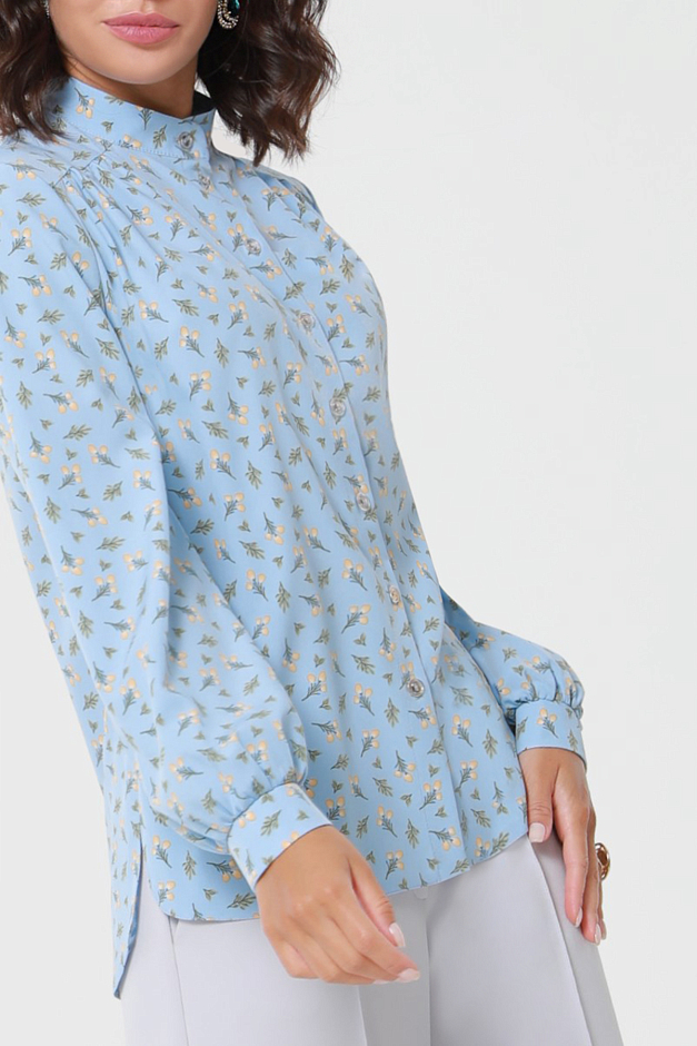 Блузка голубая в мелкий цветочек - купить оптом по выгодной цене |  Интернет-магазин «DS Trend»