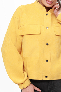 Жакет желтый с накладными карманами 