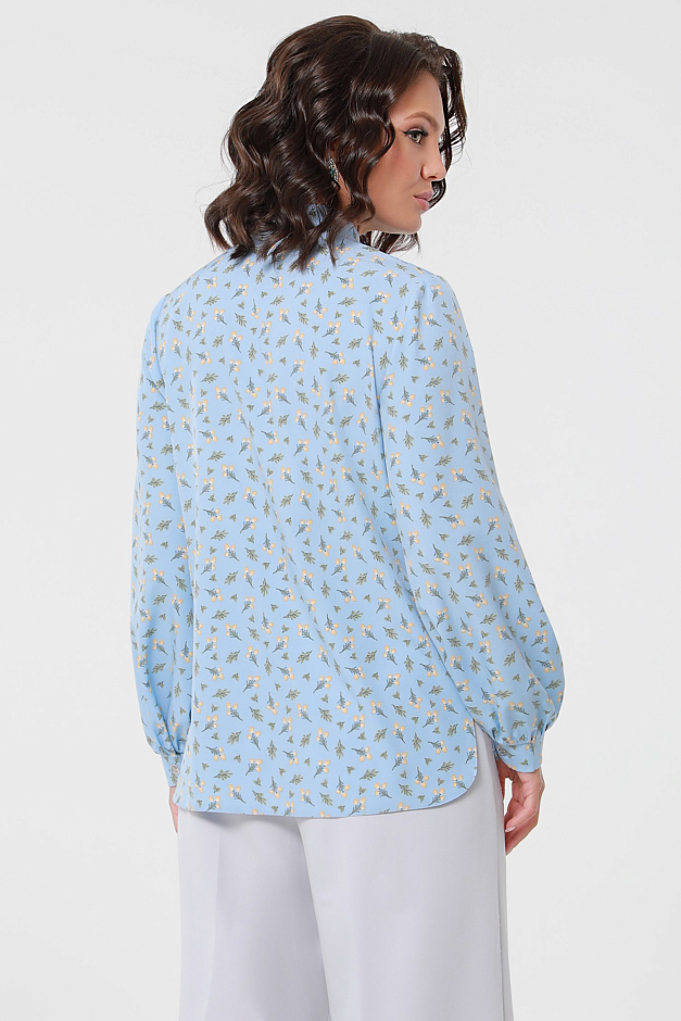 Блузка голубая в мелкий цветочек - купить оптом по выгодной цене |  Интернет-магазин «DS Trend»